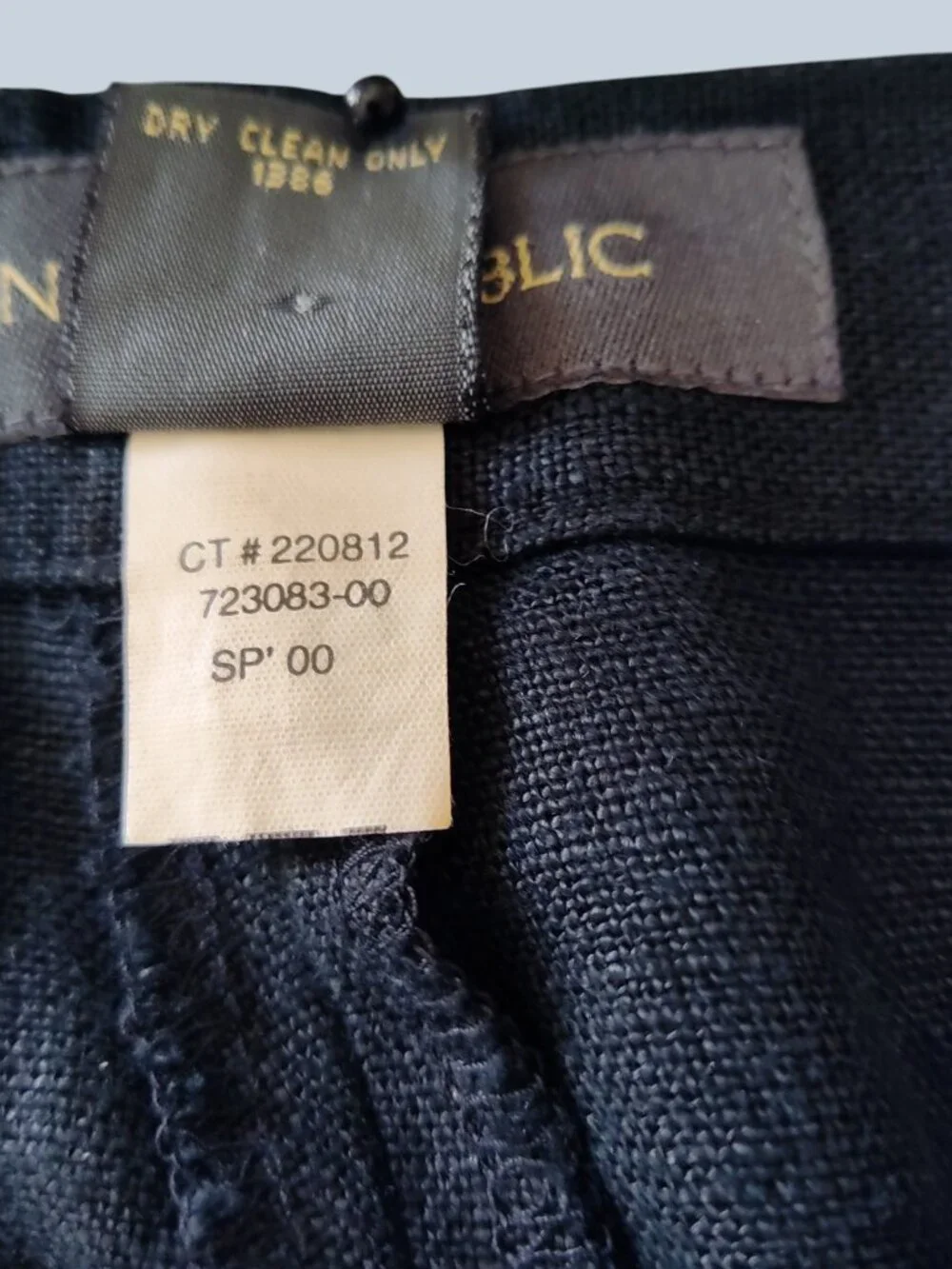 Banana Republic Womens Linen Pants Black High Rise Wide Leg Relaxed Fit 10
